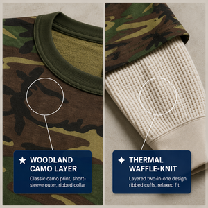 <span class=keywords><strong>T</strong></span>-Shirt da Uomo in Cotone di Alta Qualità con Design Mimetico e Logo Personalizzato, Manica Lunga a Doppio Strato - Product Image 3