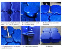 Pont flottant Botai en HDPE pour maison aquatique, passerelle, ponton à jets, bateau-maison avec piston, 500x500x400mm, protection UV et étanche