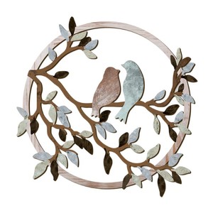 Couronne de fleurs en métal pour décoration murale, artisanale, circulaire, décoration d'intérieur, articles suspendus, sept couleurs - Product Image 5