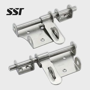 Stainless Steel Furniture Bolt Door Latch <b>Lock</b> Padlock Hole Hasp Safety Clasp Barrel Bolt Sliding Latches Brushed Finish Right - Product Image 1