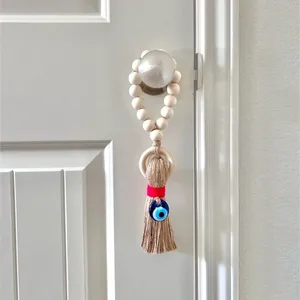 Wooden Guardian Amulet Tassel with Glass Evil Eye Bead <strong>Door</strong>-<strong>Knob</strong> Handle Hanging Modern Home Aesthetic Decor Home Decor Gift - Product Image 5