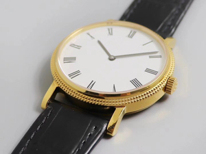Montre mécanique haut de gamme avec lunette dorée somptueuse, cadran blanc, bracelet en cuir, aiguilles, design résistant à la transpiration, élégante pour les occasions, exquise - Product Image 2