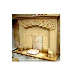 Chimenea Moderna de Piedra Arenisca de Jodhpur, Ofrece un Aspecto Elegante, Resistencia Duradera de Piedra Natural, Montada en la Pared Interior, India - Product Image 6