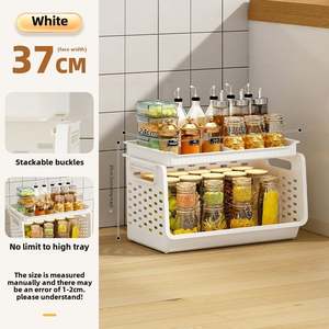 <b>Large</b> Capacity Rectangle Plastic Movable Small Cart Multi-Layer Kitchen Storage Rack for Fruits Vegetables Household for Food - Product Image 6
