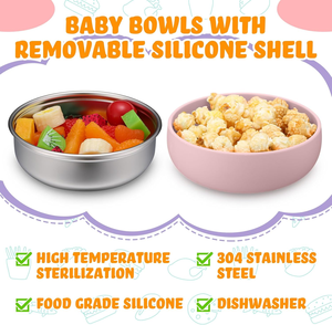 Piatti Divisi in Silicone Senza BPA con Ventosa Rimovibile, Piatti per Alimenti in Acciaio Inox 304 per Bambini - Product Image 4