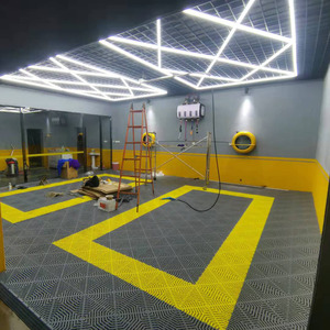 Modular Floor Tiles Anti Slip PP <strong>PVC</strong> Plastic <strong>Flooring</strong> Mats Interlocking Garage Floor Tiles for Car Detailing Shop Workshop 1.8cm - Product Image 2