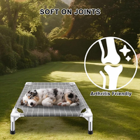 Vente en gros de lits pour animaux de compagnie en tissu à double couche avec cadre en fer rectangulaire moderne, durables, antidérapants, imperméables et ventilés