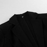 Blazers élégants pour femmes, hauts à manches longues noirs, blazers à volants en dentelle