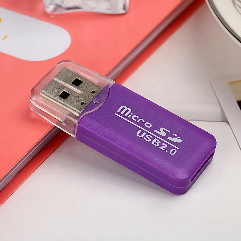 2021 toptan yüksek hızlı Mini mikro T-Flash TF USB kart okuyucu USB 2.0 kapaklı adaptörü bellek kartı okuyucu