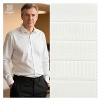 Tissu sergé Dobby en coton 100% DP respirant, léger, infroissable, blanc, 200/2S 140/3S 140/2S, pour confection sur mesure