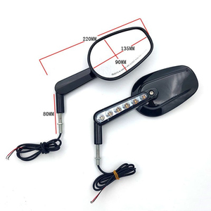Rétroviseur latéral à large vision en aluminium pour moto Harley 883 1200 Street Glide, rétroviseur rétro avec clignotant LED - Product Image 4