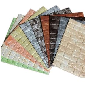 กระดาษPeโฟมติดผนัง3dขนาด60X60ซม.,สติกเกอร์ติดผนังกันน้ำสำหรับตกแต่งบ้านสำนักงานDiyตกแต่งผนังลายอิฐ - Product Image 4