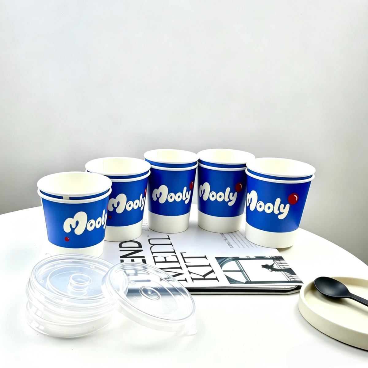 Custom Printed Disposable Take Away 8oz 12oz 32oz Hot Soup Bowls, Kraft Paper White Paper Soup Cup with Paper Lid