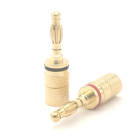 Conector Banana de Latón OEM de 4mm, Chapado en Oro, Tipo de Bloqueo con Tornillo, para Amplificador Hi-Fi, Cine en Casa, Monitor de Estudio, Cable de Altavoz, Equipo de Prueba
