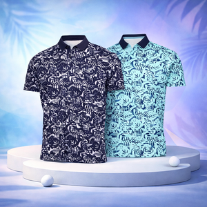 Chemises polo de performance de qualité supérieure, à manches courtes, imprimées, avec logo personnalisé, 90% polyester, 10% élasthanne - Product Image 1