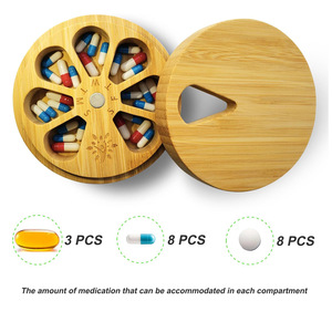 กล่องใส่ยาไม้ไผ่ กล่องเก็บยาไม้ 7 วัน สำหรับการเดินทางในชีวิตประจำวัน - Product Image 3