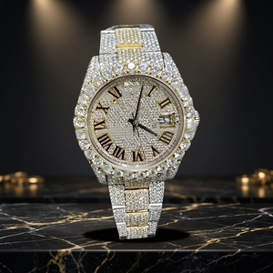 Montre de sport de luxe pour homme, logo personnalisé, boîtier/bracelet en acier inoxydable 41 mm, verre en cristal de moissanite, mouvement ETA, étanche 10 bars - Product Image 3