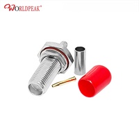 Connecteur femelle coaxial SMA RF RG316 étanche à montage traversant avec vis de 15 mm, sertissage droit pour câbles et connecteurs