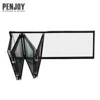Fenêtre pliante verticale en alliage d'aluminium compatible avec la maison intelligente PENJOY, économie d'énergie