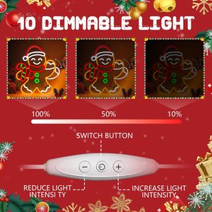 Christmas Neon Gingerbread Man LED Home Party Shop Window Atmosphere Light USB Powered Indicator Light Luminous <b>Sign</b> Customized - Product Image 2