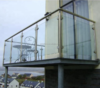Reilbu - Vente flash - Garde-corps en verre et acier inoxydable pour balcon - Design moderne pour extérieur