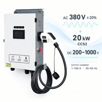 Borne de Recharge DC CCS2 20kW pour Véhicules Électriques, Monopistolet, OCPP 1.6J, RFID, IP54, Station Résidentielle Communautaire, Écran Tactile, Paiement QR, Cloud