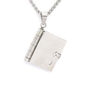 Collar con Colgante de <span class=keywords><strong>Libro</strong></span> Abrible con Corazón <span class=keywords><strong>Hueco</strong></span> de Acero Inoxidable Personalizado de Moda al por Mayor para Mujer - Product Image 3