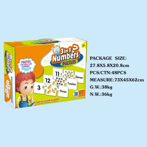 Creativo divertente 3 in 1 giochi puzzle per bambini set di cartoni animati modello <span class=keywords><strong>alfabeto</strong></span> e numero partita puzzle giocattoli educativi - Product Image 3