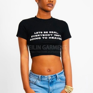 Custom Printed logo Neck Crop <b>Top</b> Tshirts Short t Shirts Women Short Sleeve Custom Crop <b>Tops</b> for Women - Product Image 5