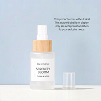 Botol Parfum Ninety-nine Room Mist, Silinder Kaca Buram, Sablon, Tutup Ulir Putih, 20-100ml, Bahu Datar, Bambu