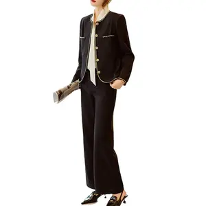 Profesyonel tedarikçi Lady resmi 2 parça Set kadın Blazer ve pantolon genç kadınlar için iş elbisesi takım elbise