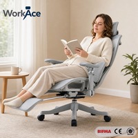 Chaise de bureau ergonomique inclinable à 175 degrés CE EN 1335 pivotante, à roulettes, inclinable, réglable en hauteur, confortable, vente en gros, fourniture d'usine