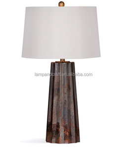 USA and UK <strong>Middle</strong> <strong>East</strong> Market Antique Glass Table <strong>Lamp</strong> with White Linen Shade