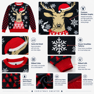 OEM Custom Ugly Christmas Sweater, Jacquard Knit <strong>Xmas</strong> <strong>Jumper</strong>, Holiday Pullover Knitwear Manufacturer Wholesale - Product Image 2