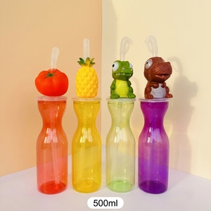 <span class=keywords><strong>ขวด</strong></span>น้ำหลอดดูดลายการ์ตูน 500 มล. สำหรับเด็ก วัสดุ PET พร้อมฝาปิดรูปสัตว์ รับทำโลโก้ ขายส่ง เก็บความร้อน/เย็น เหมาะสำหรับงานปาร์ตี้ครอบครัว - Product Image 4