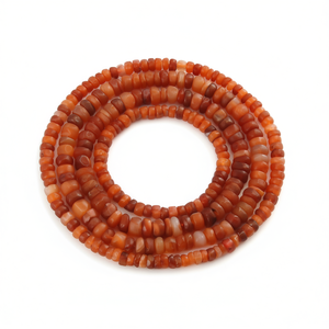 Carnelian, pierre précieuse naturelle, orange, lisse, mat, poli, rond, fait à la main, pour la fabrication de bijoux, brin de 16 pouces, fournitures en gros - Product Image 1