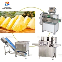 Automatische Ananas Dunschiller Machine Meloen Papaja Fruit Schillen Kern Verwijderen Splijtmachine
