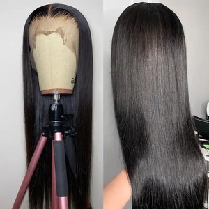 Perruque professionnelle 13x4 Lace Frontal en cheveux humains indiens bruts, noirs naturels, longs et lisses - Product Image 5