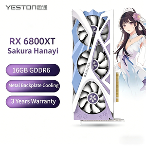 Yeston AMD GPU RX 6800XT 16G D6 SAKURA hanayi GDDR6 256Bit เล่นเกมคอมพิวเตอร์ตั้งโต๊ะ - Product Image 1