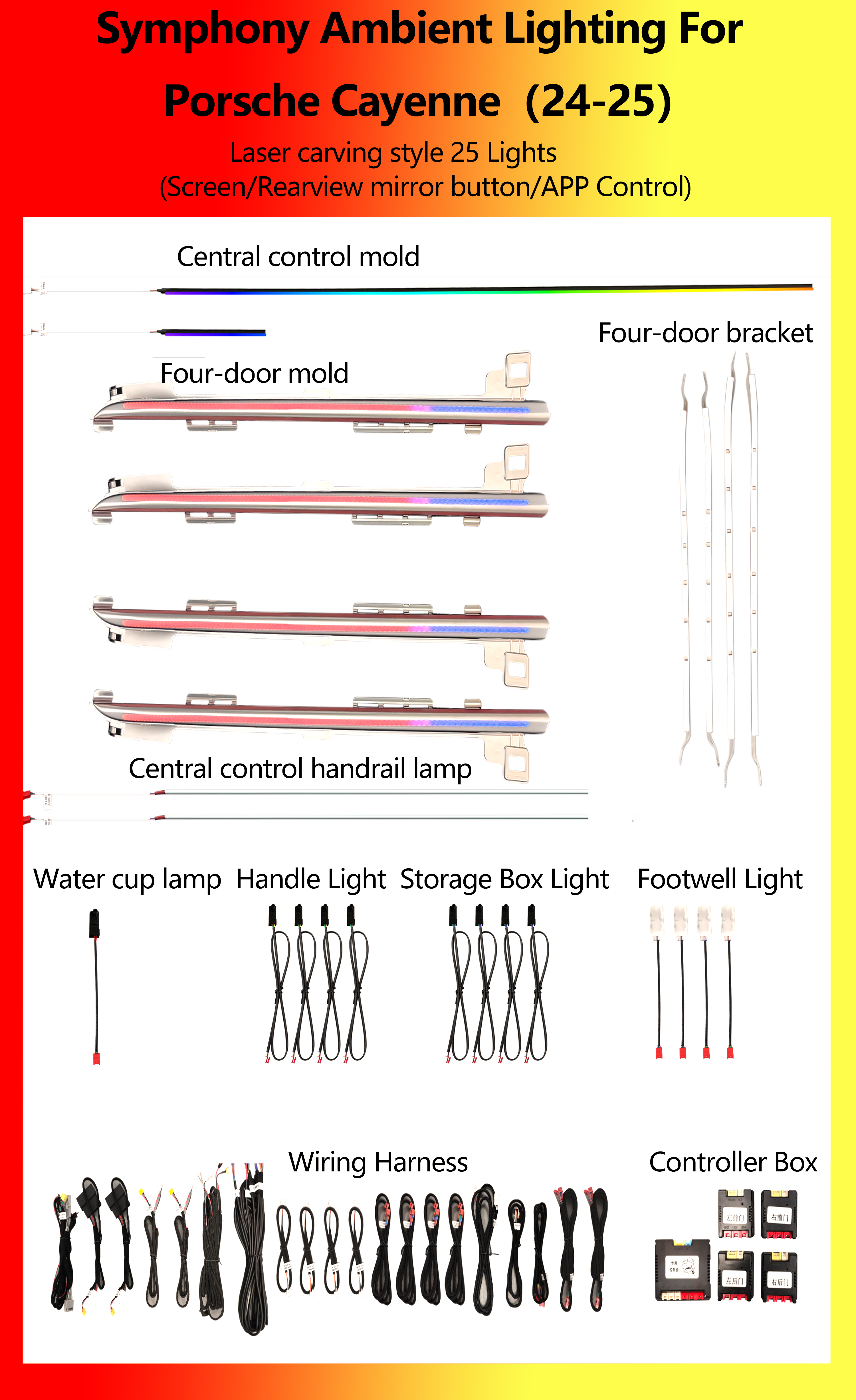 ปอร์เช่ คาเยนน์ แกะสลักด้วยเลเซอร์ ซิมโฟนี 25 ไฟ