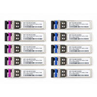 SFP+ 10G BiDi 1270/1330nm 10km LC WDM SFP BiDi Modul Transceiver Serat Tunggal untuk Switch Ethernet Kompatibel dengan Cisco, HW.