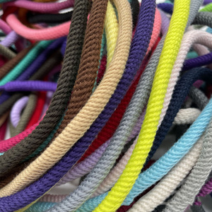 สายรัดคอตตอน7มม. สีแฟชั่นพร้อมปลายเชือกผูกคอตตอนแบบกำหนดเองสำหรับเชือกผูกรองเท้าแบบมีฮู้ด - Product Image 3