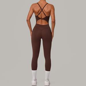 Großhandel Damen-<span class=keywords><strong>Jumpsuit</strong></span>, rückenfreier Body, Shapewear, Playsuit mit verstellbaren Trägern, Shorts-Romper mit Brustpolster für Pilates und Yoga - Product Image 5