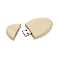 Flashdisk Usb Stik Kayu Oval, Logo Kustom Ramah Lingkungan, Usb Flash Drive Bentuk Elips