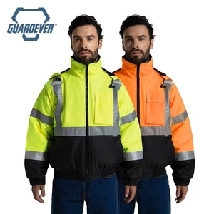 GUARDEVER Insulated Hi Vis Bomber Jacket ANSI Class 3 Winter <b>Waterproof</b> Reflective Safety Clothing for Road Construction - Product Image 1