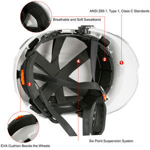안전 헬멧 ABS 쉘 및 패브릭 라이닝 안전 헬멧 통기성 경도 작업 indurstiral 안전 헬멧 하드 모자 - Product Image 4