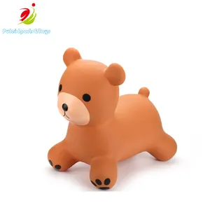 Wholesale Pvc Kids Playing Brown Bear Inflatable Jumping Horse Decor Inflatable Toys & Accessories Mart Customized Color