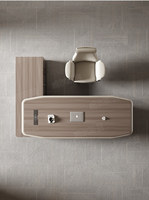 Bureau de direction de luxe haut de gamme avec armoire latérale, design de bureau informatique, bureau en bois