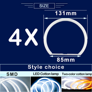 OEM 4X131MM Coton Lumière Super Lumineux LED <span class=keywords><strong>Angel</strong></span> <span class=keywords><strong>Eyes</strong></span> Halo Ring Kit pour BMW <span class=keywords><strong>E36</strong></span> E38 E39 E46 3 5 7 Series Phares Kits Canbus - Product Image 2
