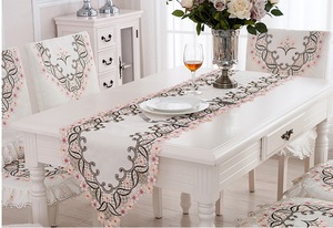 <span class=keywords><strong>Tovaglia</strong></span> ricamata in pizzo per la casa <span class=keywords><strong>elegante</strong></span> festa di nozze di natale copri tavolo e sedia per occasioni speciali - Product Image 4